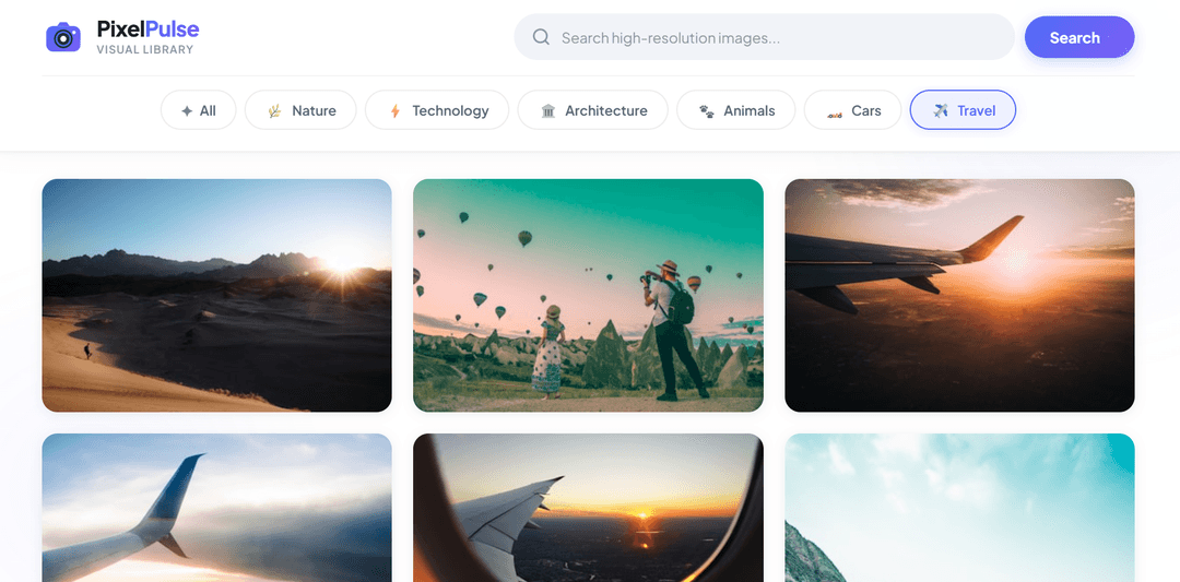 Interactive Photo Gallery — Unsplash REST API Integration
